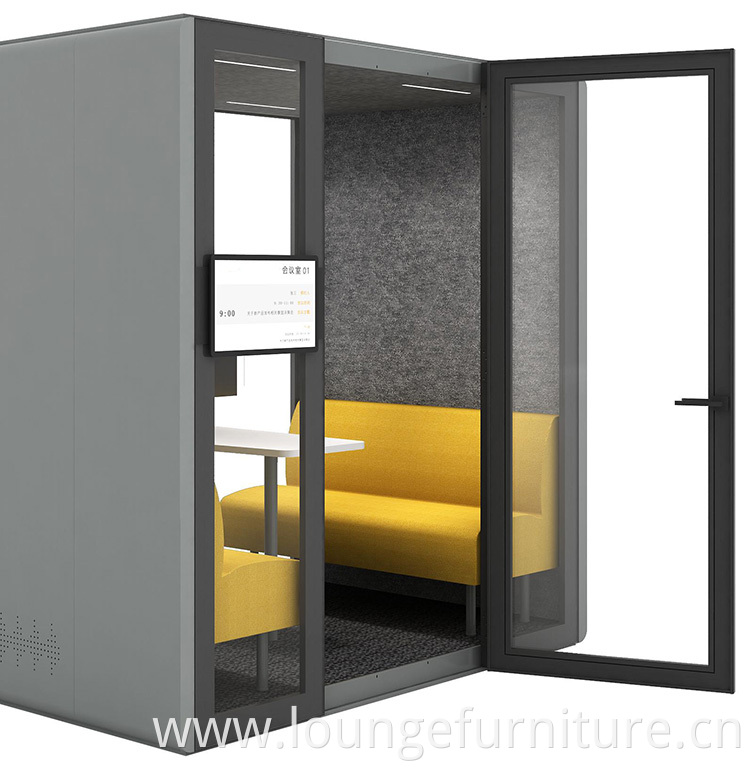 Modern design movable silence acoustic phone booth soundproof office meeting pod